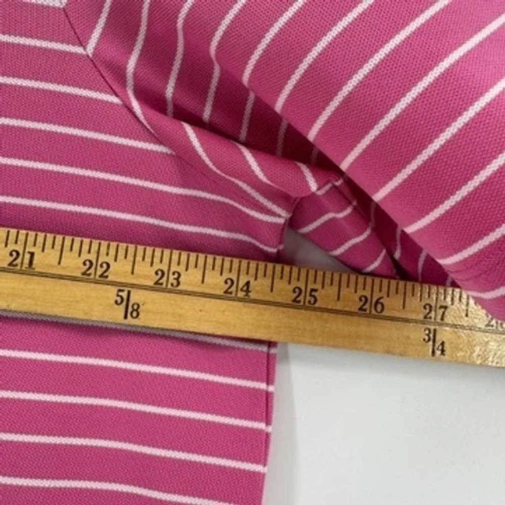 RLX Ralph Lauren Pink Striped Golf Polo‎ Shirt Mens XL Short Sleeve